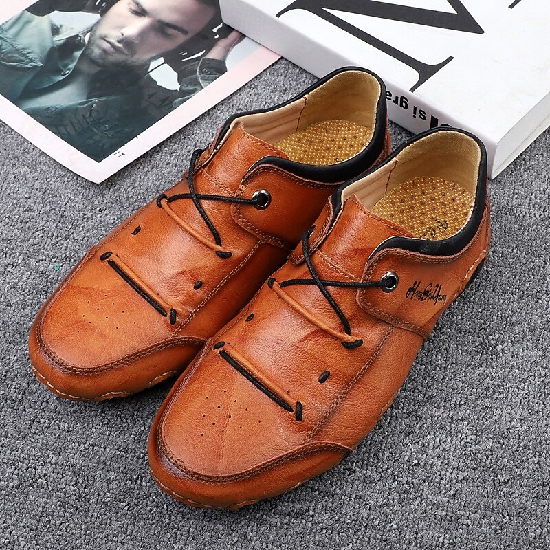 Men's Orange  Lace-Up Casual Shoes, Fashion Outdoor Walking Shoes with Unique Design for Travel, Parties and Streetwear2