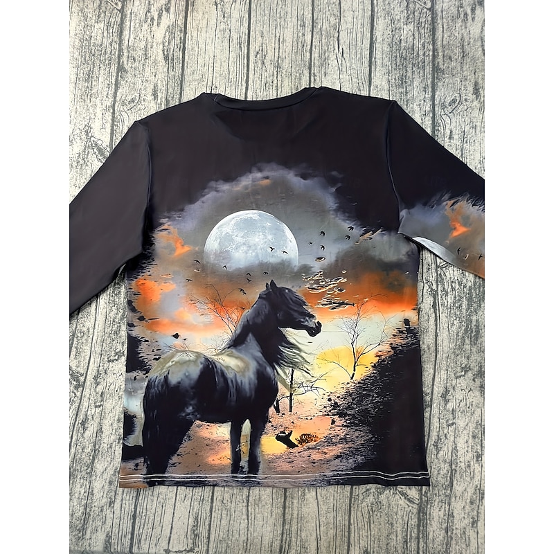 Women's Pullover Graphic Animal Casual Long Sleeve Crew Neck Regular Tops Casual Black Spring Fall Winter2