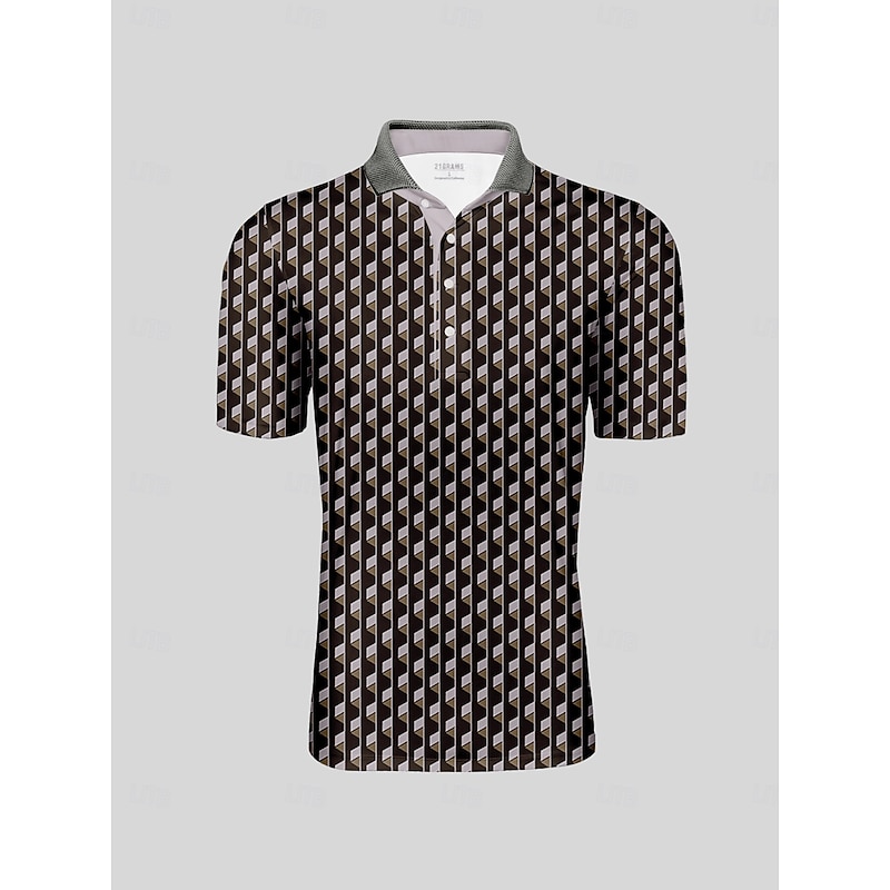 Men's Golf Polo Shirt Black Short Sleeve Top Golf Attire Clothes Outfits Wear Apparel