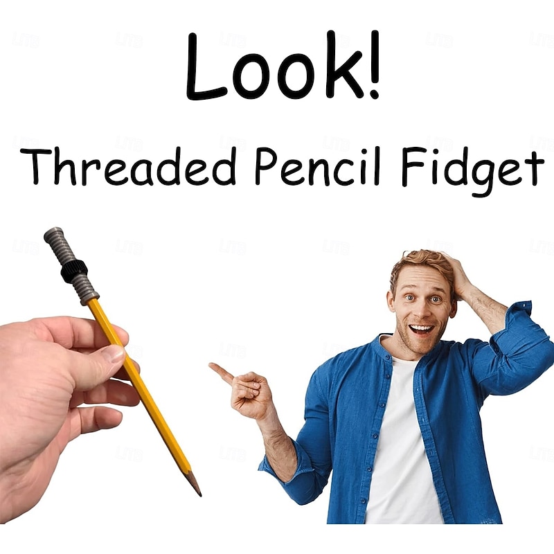 10pcs Nut Decompression Pen Threaded Pencil with Nut for ADHD Silent Sensory Tool Stress Relief Rotating Pen Perfect for School Office Home Supplies4