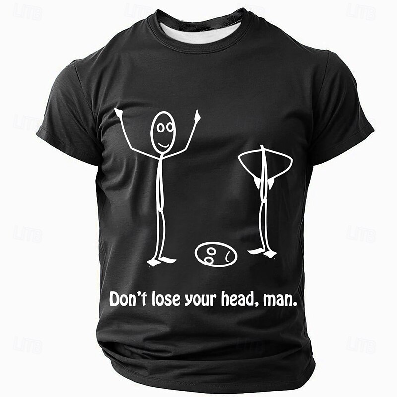 Men's Don't Lose Your Head Funny Slang T Shirt Short Sleeve T shirt 3D Print Crew Neck Shirt Fashion Daily Basic Street Casual Daily Black Red Blue Summer Spring Clothing Apparel3