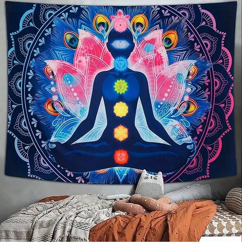 Tapestry Wall Hangings Yoga Meditation Flower Chakra Galaxy Lotus Mystic Outdoor Bedroom Living Room Dorm Home Decor