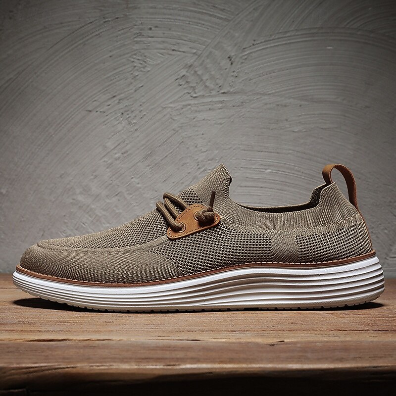 Men's Gray Breathable Casual Shoes with Lace-Up Design, Lightweight Walking Sneakers for Travel, Work and Everyday Wear3