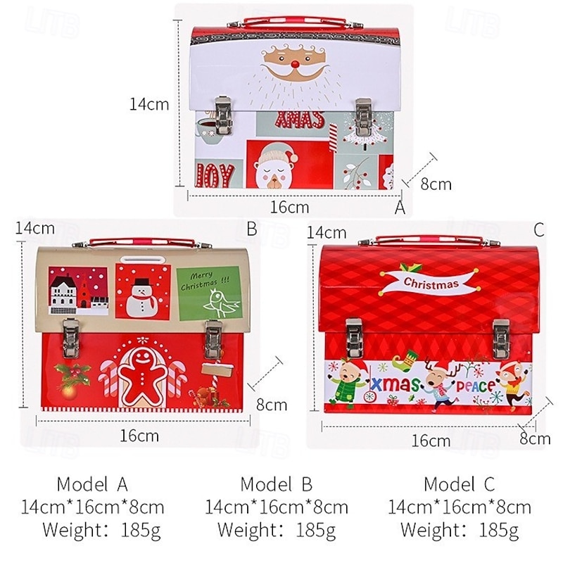 Christmas Cookie Tins with Lids for Gift Giving Xmas Tin Containers Cartoon Metal Piggy Bank Holiday Candy Storage Box Creative Money Saving Jar Festive Christmas Gift Decoration Accessory3