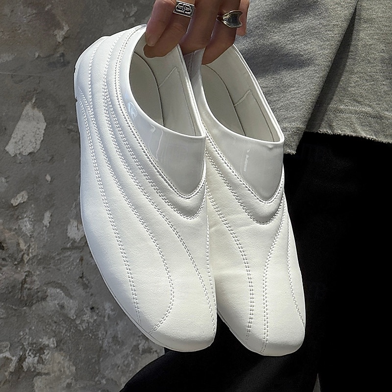 Men's White Casual Slip-On Shoes – Lightweight Comfort Sneakers for Daily Walking, Travel and Leisure Outfits4