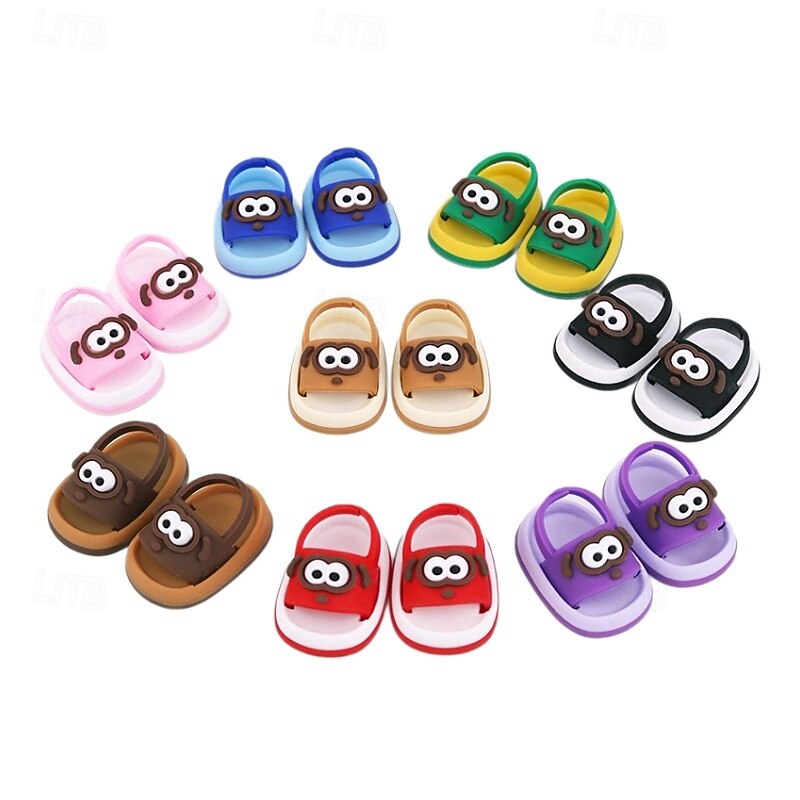 1 Pair Doll Shoes for 17cm Doll Cute Mini Shoes Accessories for 17cm Dolls Sitting Standing Series Silicone Doll Rain Shoes(No Doll)3