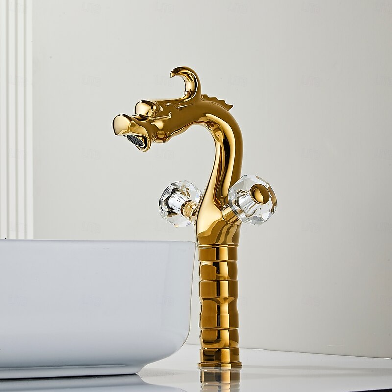 Bathroom Sink Faucet - Classic Chrome Centerset Two Handles One HoleBath Taps3