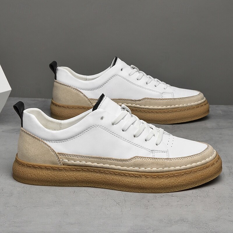 Men's White & Beige  Casual Sneakers - Retro - styled, Great for Fashion - Loving Guys in Outdoor & Leisure Activities2