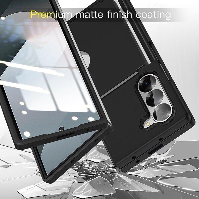 Phone Case For Samsung Galaxy Z Fold 7 Z Fold 6 Back Cover Card Slot Shockproof Retro PC4