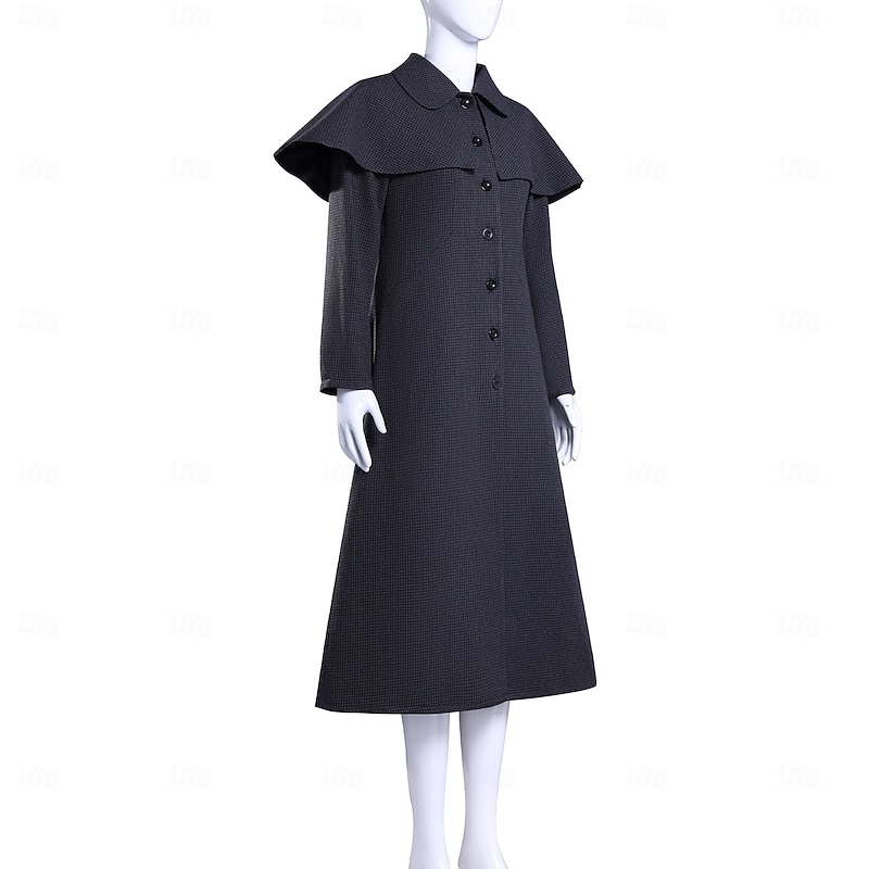 Gothic Horror Dark Academia Coat Costume Fancy Dress Classic Movie Cosplay for Women's Adults Halloween Carnival Performance Party Dress4