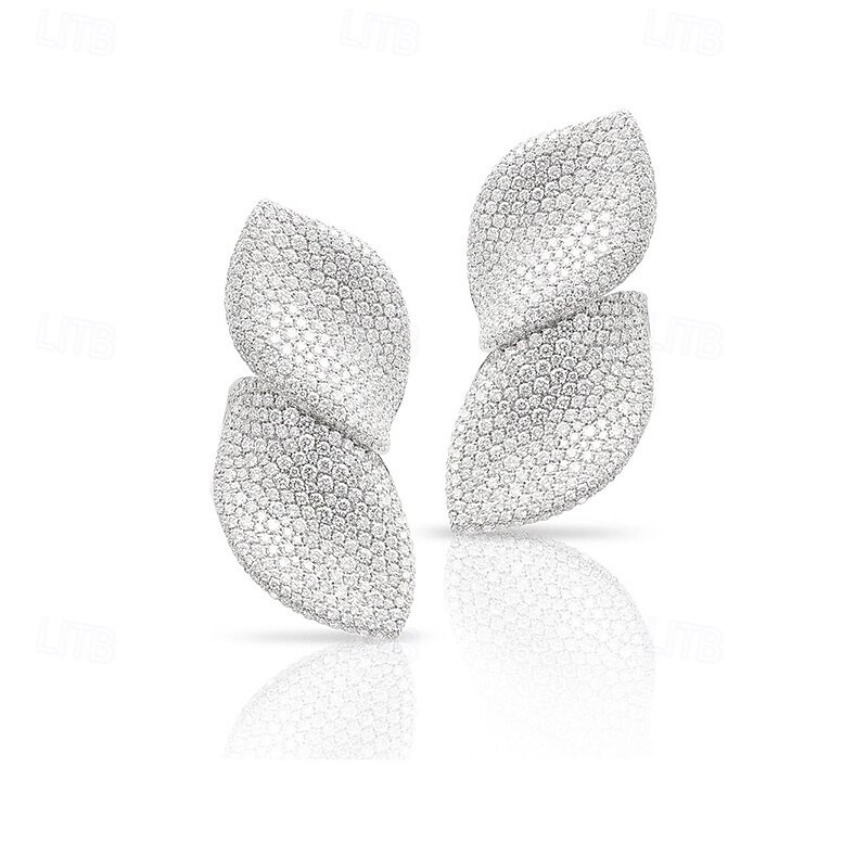 Bridal Jewelry Sets Two-piece Suit Zircon Imitation Diamond 1 Necklace Earrings Women's Elegant Luxury Sweet Lovely Retro Leaf Precious Jewelry Set For Wedding Wedding Guest Party Evening Wear3