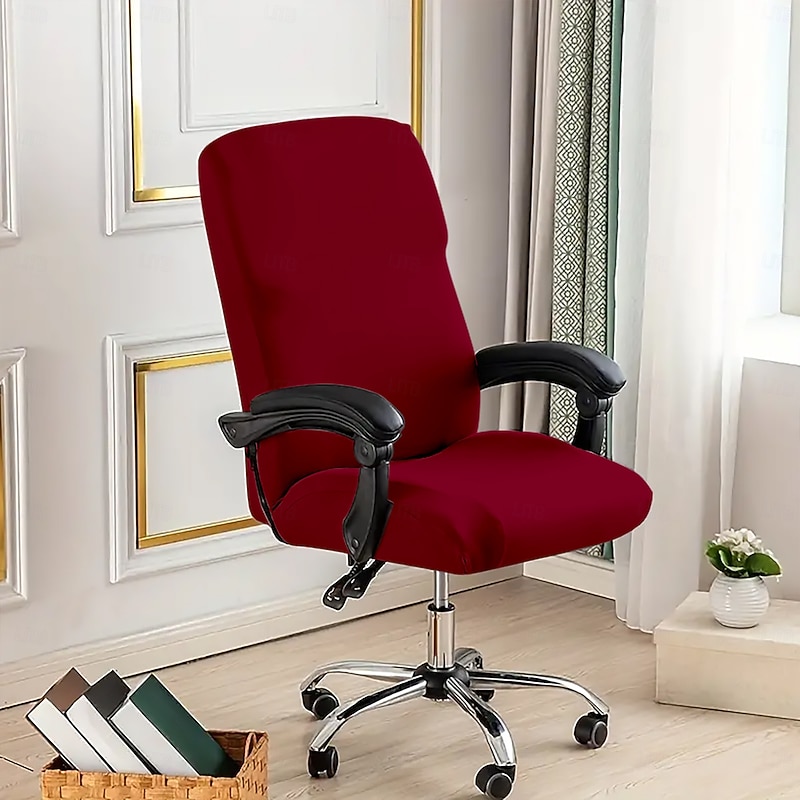 Office Chair Cover and Stool Chair Cover, Geometric Printed Polyester Slipcovers, Stretch Furniture Protector for Home and Office4