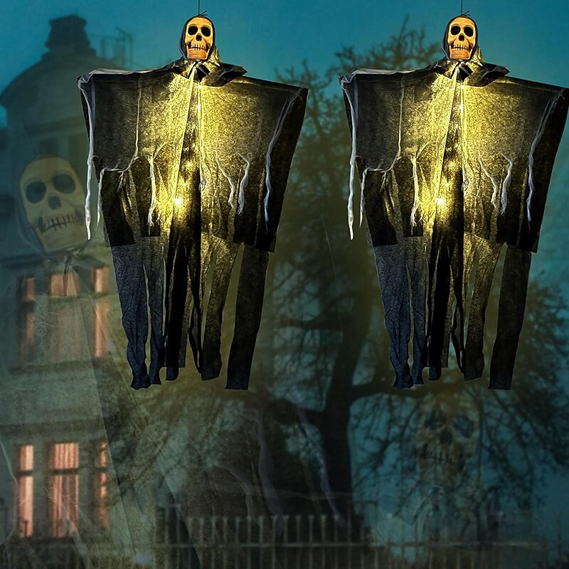 1 Pc Halloween glowing skull hanging ghost outdoor courtyard ghost hanging ghost scene atmosphere decoration props - Main Image