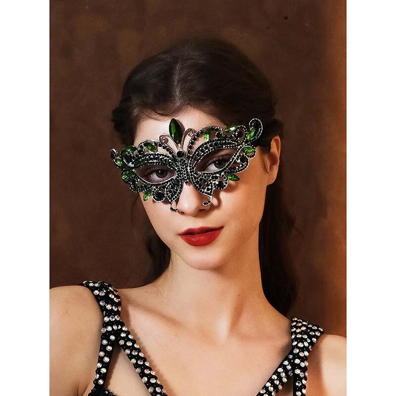 Women's Rhinestone Masquerade Mask, Butterfly Style Crystal Party Eye Mask for Halloween Party and Costume Ball4