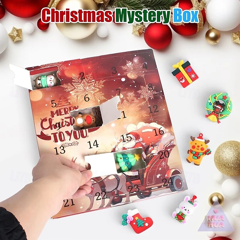 Christmas Advent Calendar 2025 Mystery Box with 24 pcs Classic Doll Figures Ornaments for Kids Adult Teens Xmas Countdown Calendar Christmas Surprise Gifts3