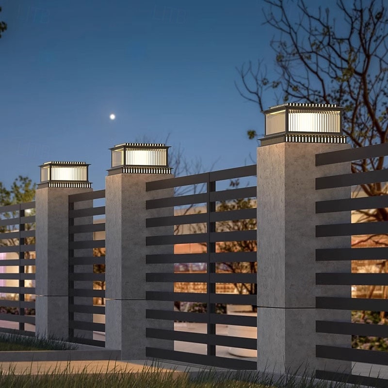 LED Outdoor Post Light Fixture Waterproof Courtyard Pillar Lamps for House Porch Patio Outside Deck Garage Yard Exterior Post Lantern Lamps4