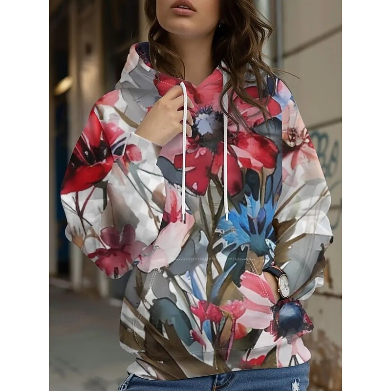 Women's Pullover Hoodie Sweatshirt Graphic Halloween Casual Long Sleeve Hooded Regular Tops Party Evening Wear Street Dailywear Red Spring Fall Winter2