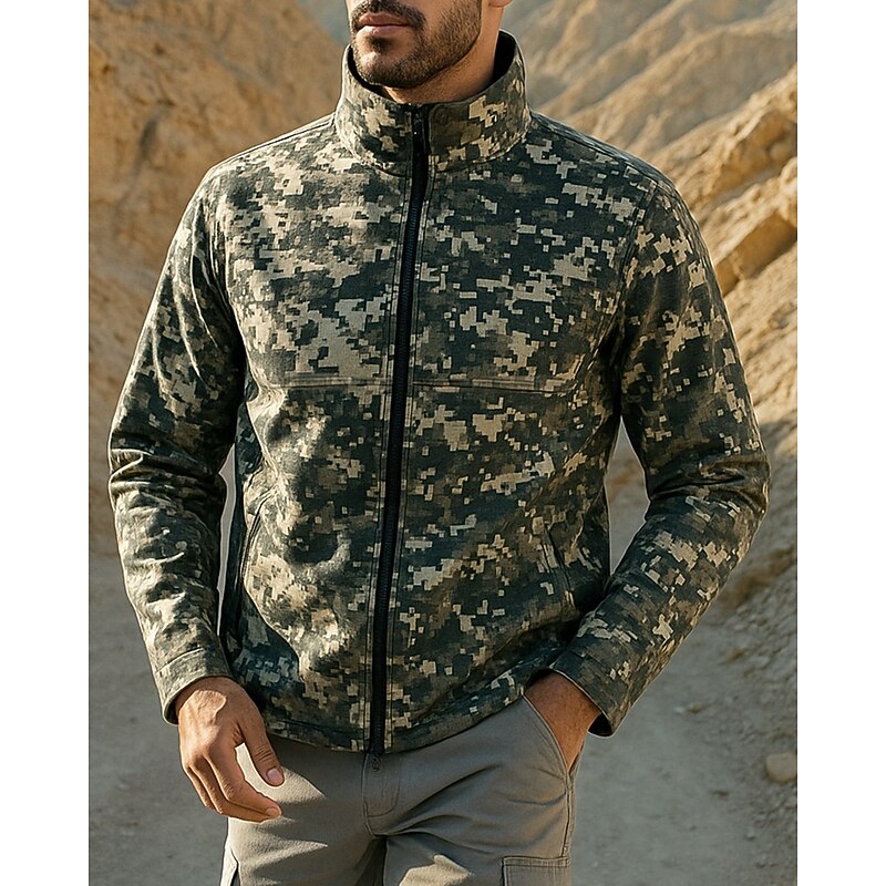 Men's Military Tactical Jacket Hiking Jacket Outdoor Waterproof Windproof Hiking Outfits Hiking Clothes Spring Autumn / Fall Jacket Hunting Climbing Running Camo Camouflage3