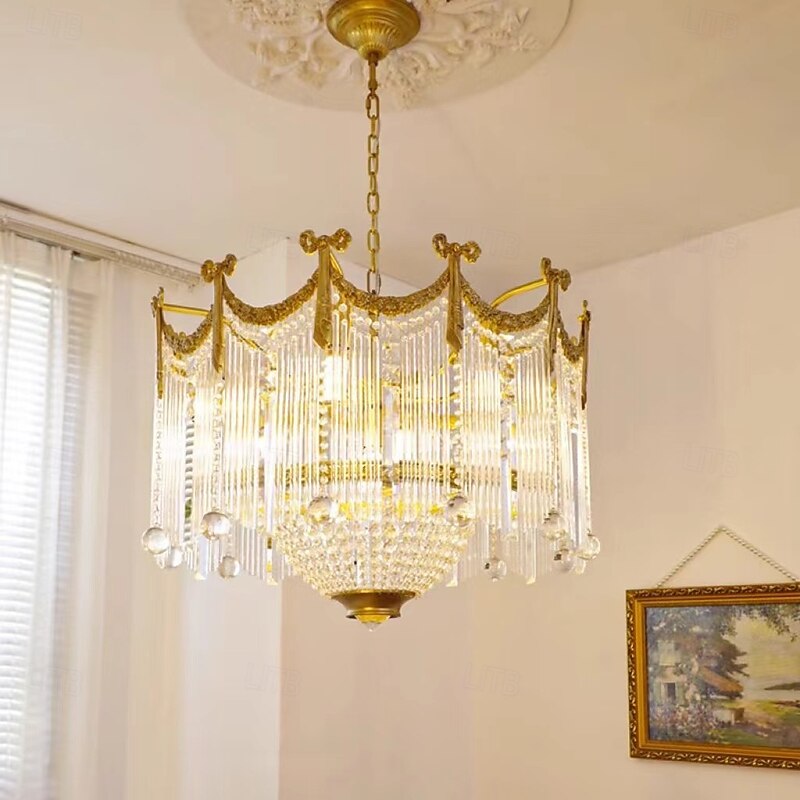 Vintage Palace Gold 50cm Crystal Chandelier Copper Crystal