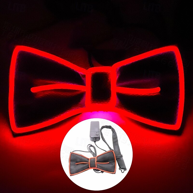 Halloween Bow Tie Glow in the Dark Led Light Up Men's Unisex Christmas Halloween Performance Party Easy Halloween Costumes Dress Up4