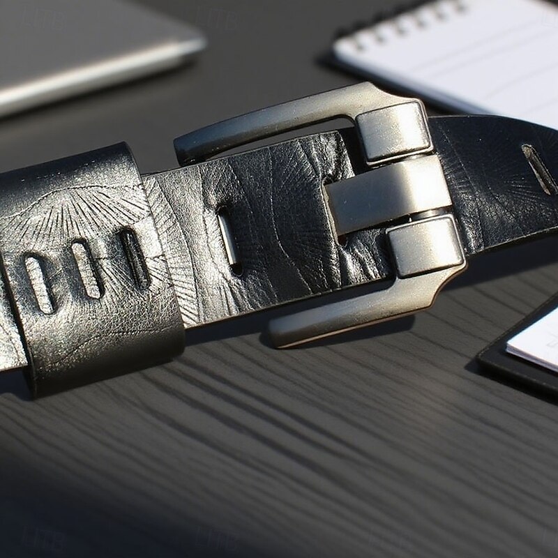 Men's Sashes Waist Belt Black 8 PU Leather Alloy Modern Contemporary Solid / Plain Color Vacation Daily Wear Casual Daily3