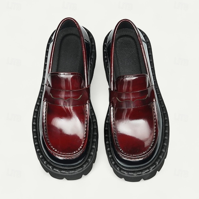 Men's Genuine Leather Penny Loafers Vintage Brown Slip-On Business Casual Shoes for Daily Wear and Evening Parties3