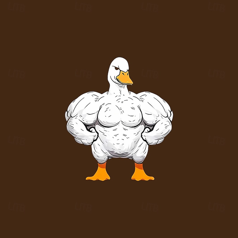 Men's Funny Goose T Shirt Long Sleeve T shirt 3D Print Crew Neck Shirt Fashion Daily Street Casual Daily Black Blue Brown Summer Spring Clothing Apparel S M L XL XXL XXXL3