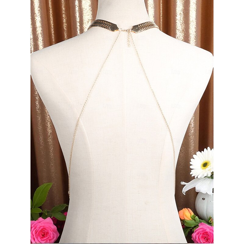 Women's Gold Multi-Layer Body Chain - Statement Jewelry with Draped Chains for Fashion Shows, Evening Parties, Beachwear and Special Occasions3