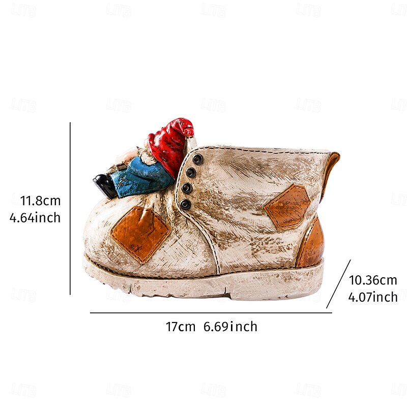 Boot-Shaped Gnome Succulent Planter – Colorful Hand-Painted Resin Flower Pot for Garden Décor, Patio Ornament & Mini Plant Growing2