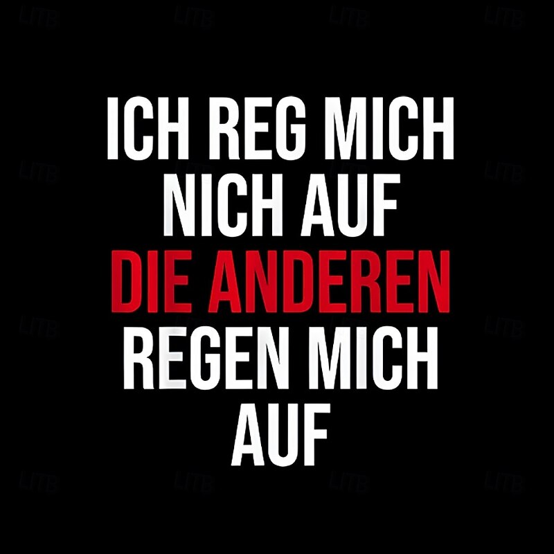 Men's Funny German Quote T-Shirt - Sarcastic 'I Don't Get Upset, Others Get Me Upset' Black Short Sleeve Tee2