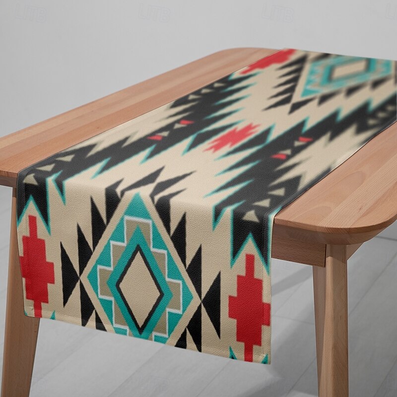 Colorful Checkered Table Runner - Digital Printed Rectangular Tablecloth 33x180cm for Restaurant & Banquet Decor