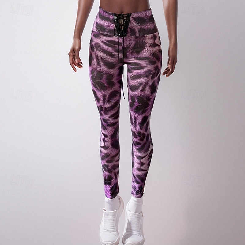 Women's Sports Bottoms Yoga Leggings Tummy Control High Waist Athletic Pilates Running Bottoms Solid Color Black Pink Red Fall Sports Activewear