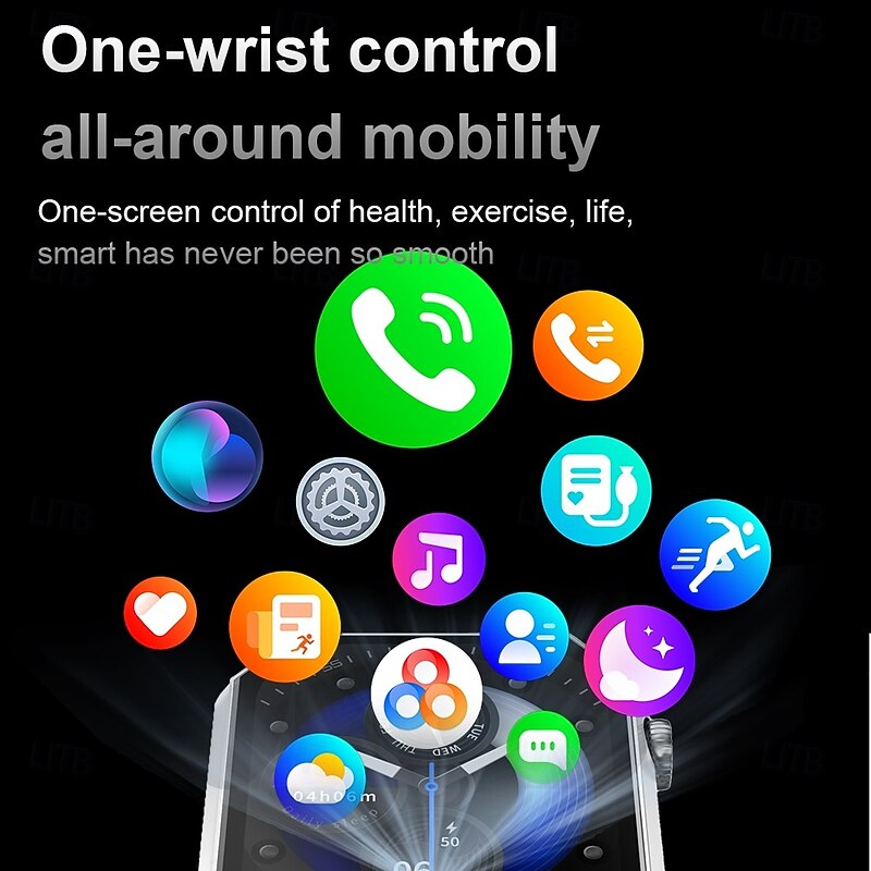 HC11 Smart Watch 1.95 inch Smartwatch Fitness Running Watch Bluetooth Pedometer Call Reminder Activity Tracker Compatible with Android iOS Women Men Long Standby Waterproof Media Control IP68 22mm4