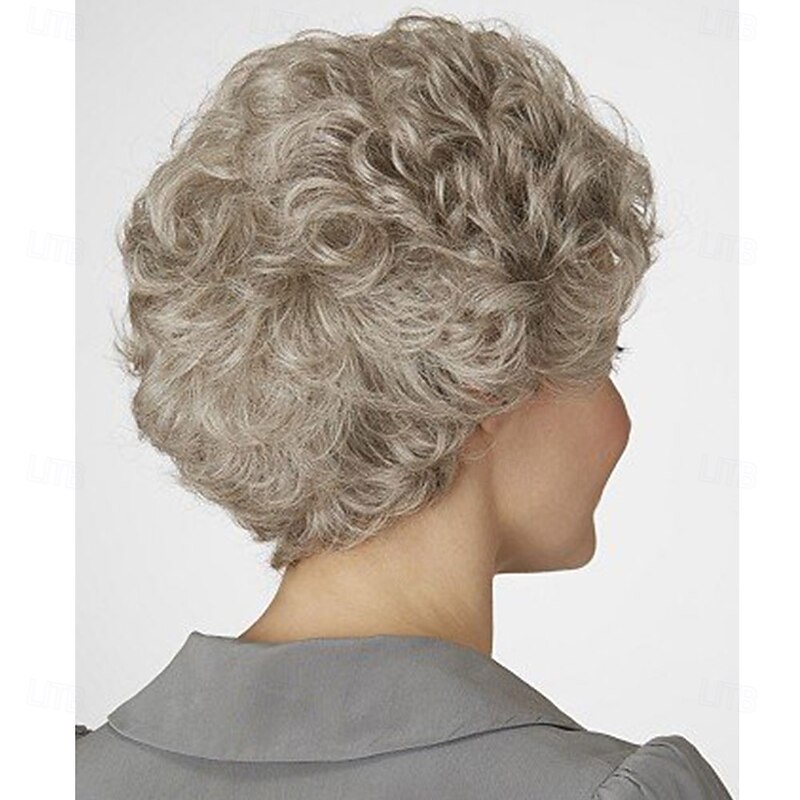Short Silver Grey Curly Wig for Women – Synthetic Hair, Heat-Resistant for Daily Wear, Cosplay & Party Looks2