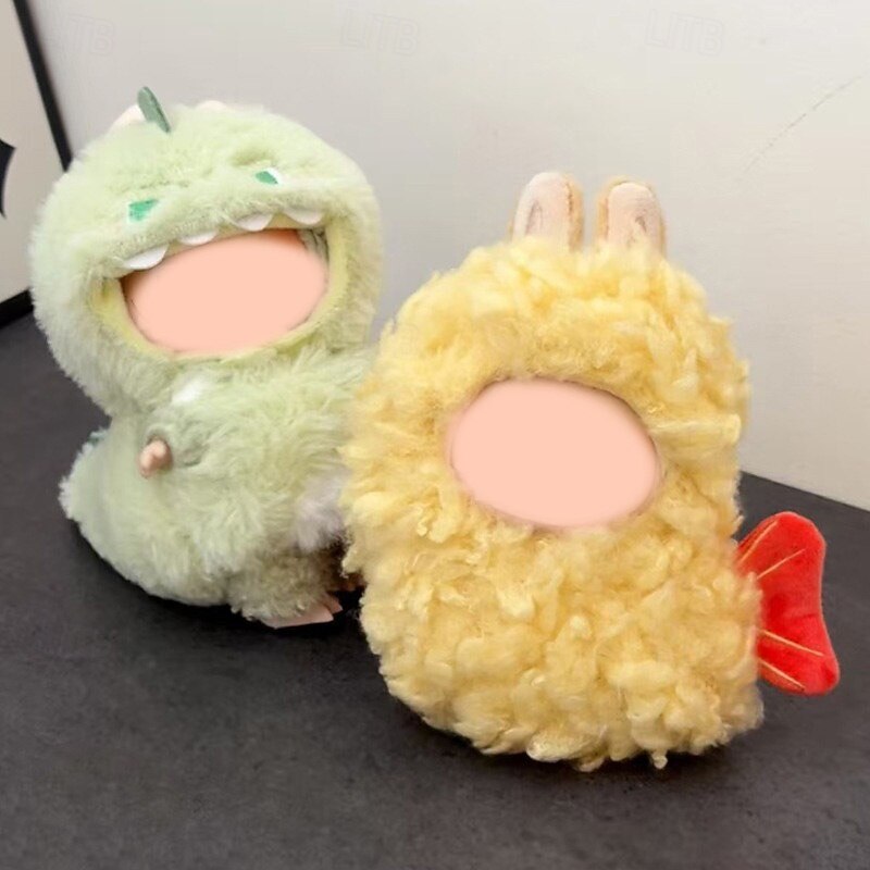 17cm Doll Clothes Outfits for Clothes Set Designer Cute Dolls Clothes Keychain Accessories Faking Animal Style Outfit Jumpsuit Clothing(Bee Dinosaurs Tempura)4