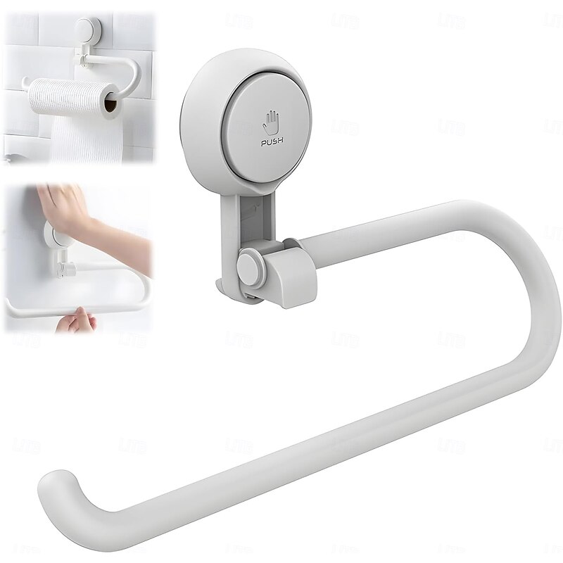 TAILI Towel Rack Roll Paper Storage Holder, Storage Roll Stand Toilet Paper Holder, Tissue Storage Shelf Toilet Paper Holder No Punching, Kitchen Decor and Accessories2