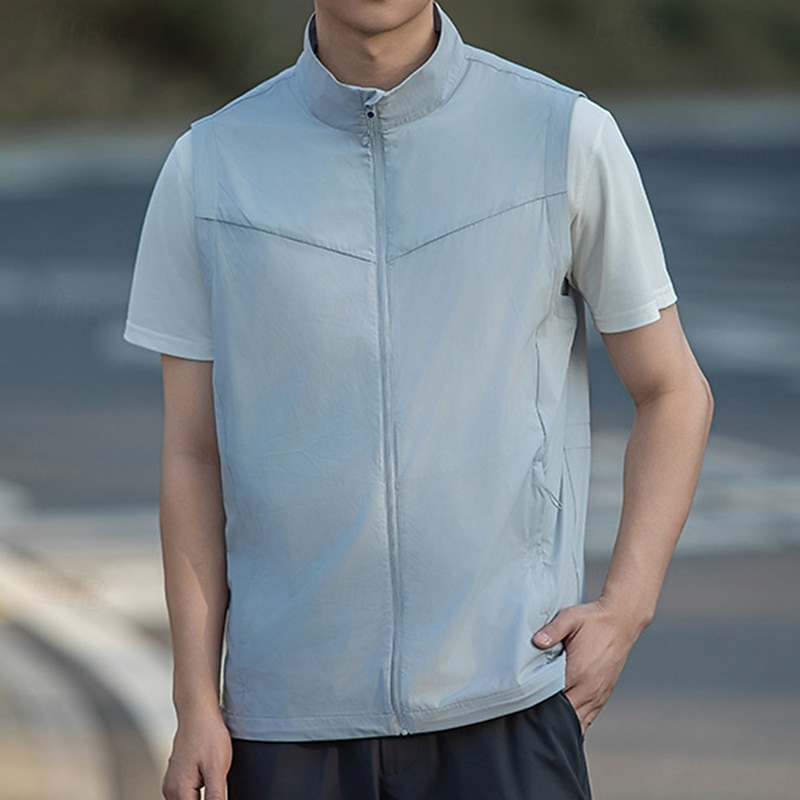 Men's Hiking Vest Waterproof Vest Sleeveless Vest Outdoor Waterproof Zipper Nylon Black White Grey Hunting Fishing Climbing3