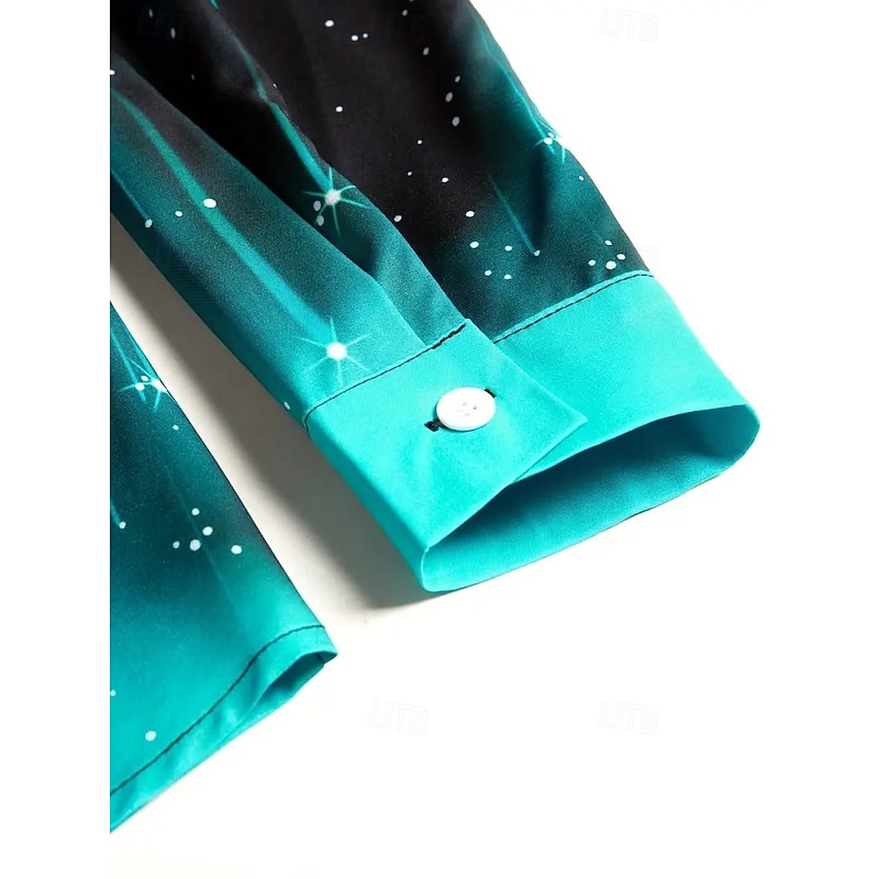 Women's Work Shirt Floral Elegant Vintage Tropical Long Sleeve Shirt Collar Regular Tops Work Party Evening Wear Date Night Outfits Green Spring, Fall, Winter, Summer3