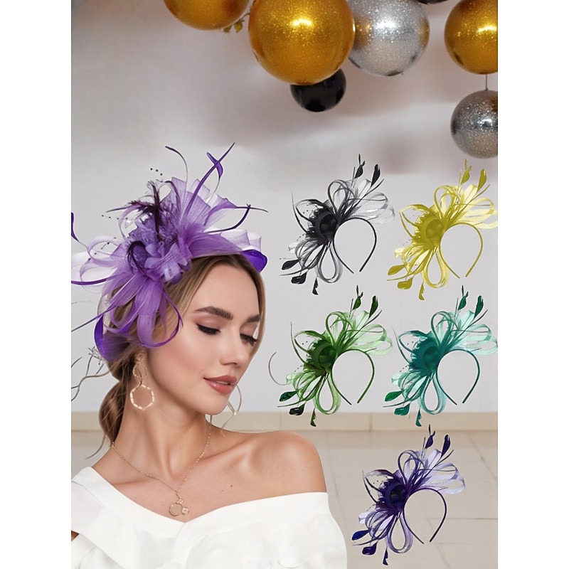 Women's Elegant Feather Fascinators - Stylish Headpieces for Gatsby - themed Parties and Special Occasions