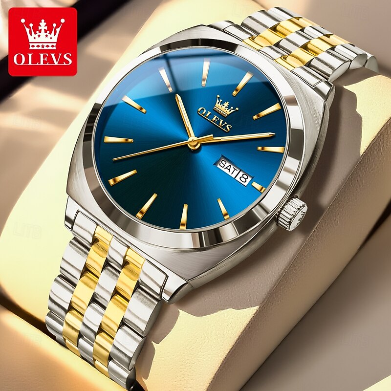 OLEVS 6730 Men's Mechanical Watch Original New Simple Luxury Dual Calendar Waterproof Luminous Business Automatic Watch2