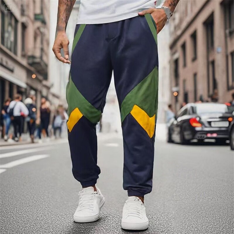 Men's Sweatpants Joggers Trousers Drawstring Pocket Elastic Waist Color Block Comfort Sports Outdoor Daily Fashion Casual ArmyGreen Black Micro-elastic2