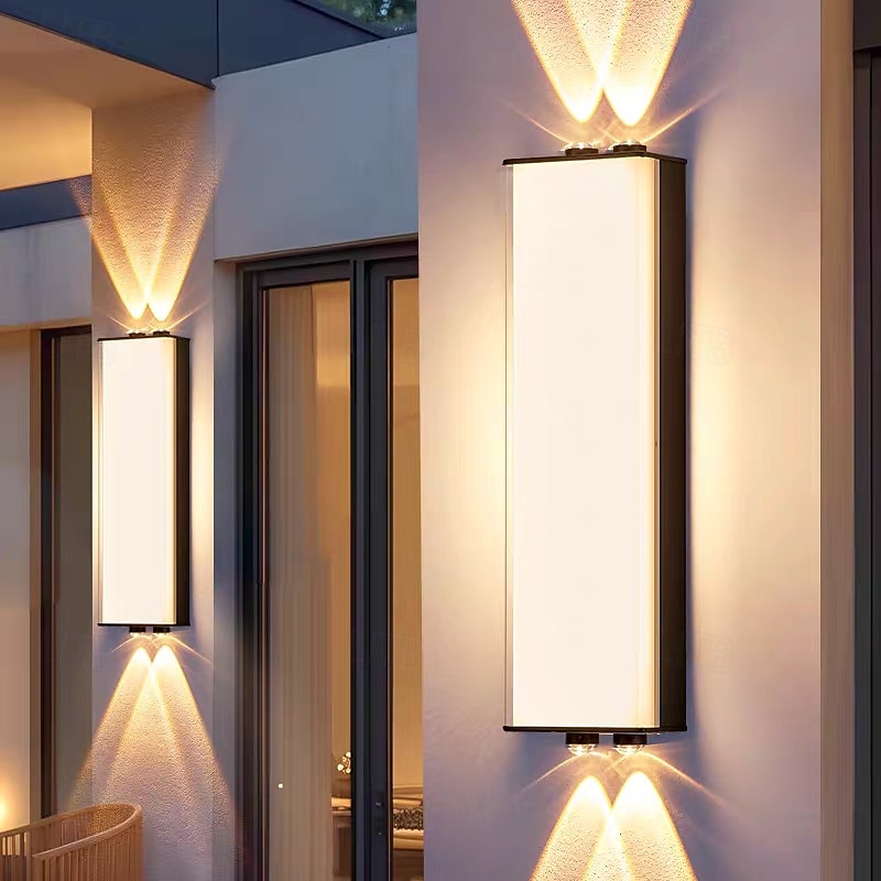 Outdoor LED Wall Lamp Acrylic Metal Line Design Waterproof Lighting Indoor Marble Wall Light Modern Bedroom Warm White Light 1PC4