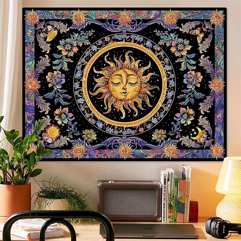 Tapestry Banners Wall Hangings Moon Sun Boho Mystic Bedroom Living Room Dorm Home Decor