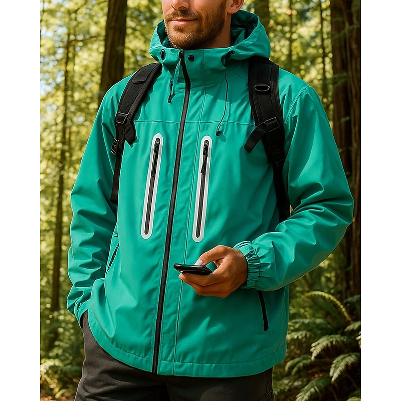 Men's Windbreaker Softshell Jacket Hiking Jacket Outdoor Waterproof Windproof Hiking Outfits Hiking Clothes Spring Autumn / Fall Top Camping / Hiking / Caving Running Black White Pink