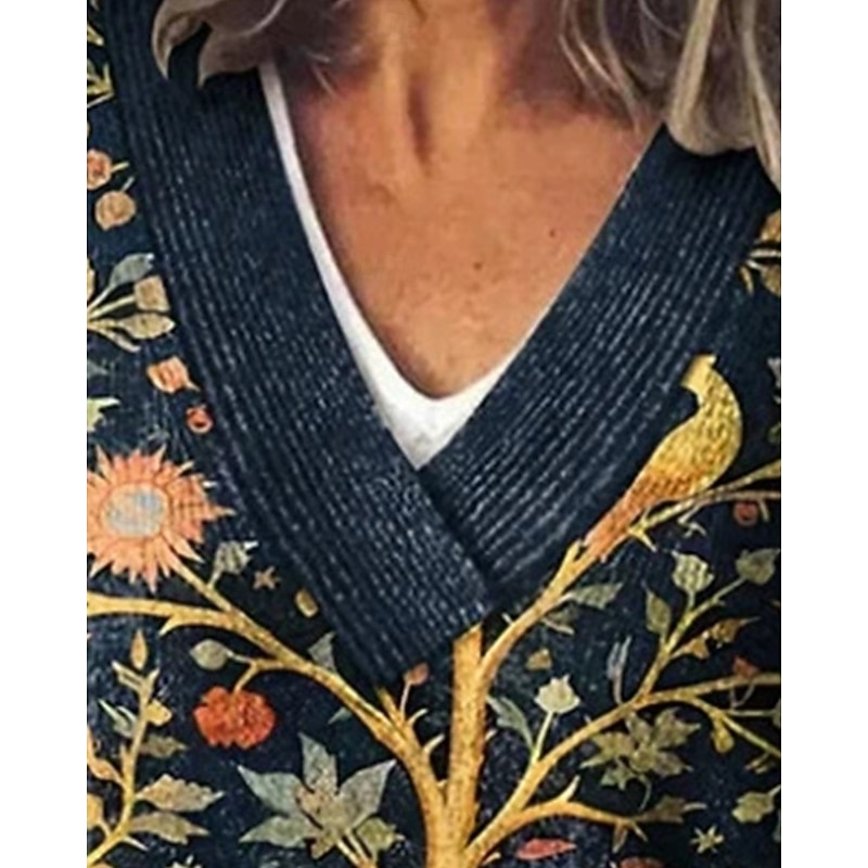 Women's Sweater Fashion Color Block Ribbed V Neck Knitted Long Sleeve Regular Tops Knit Holiday Going out Weekend Green Fall3