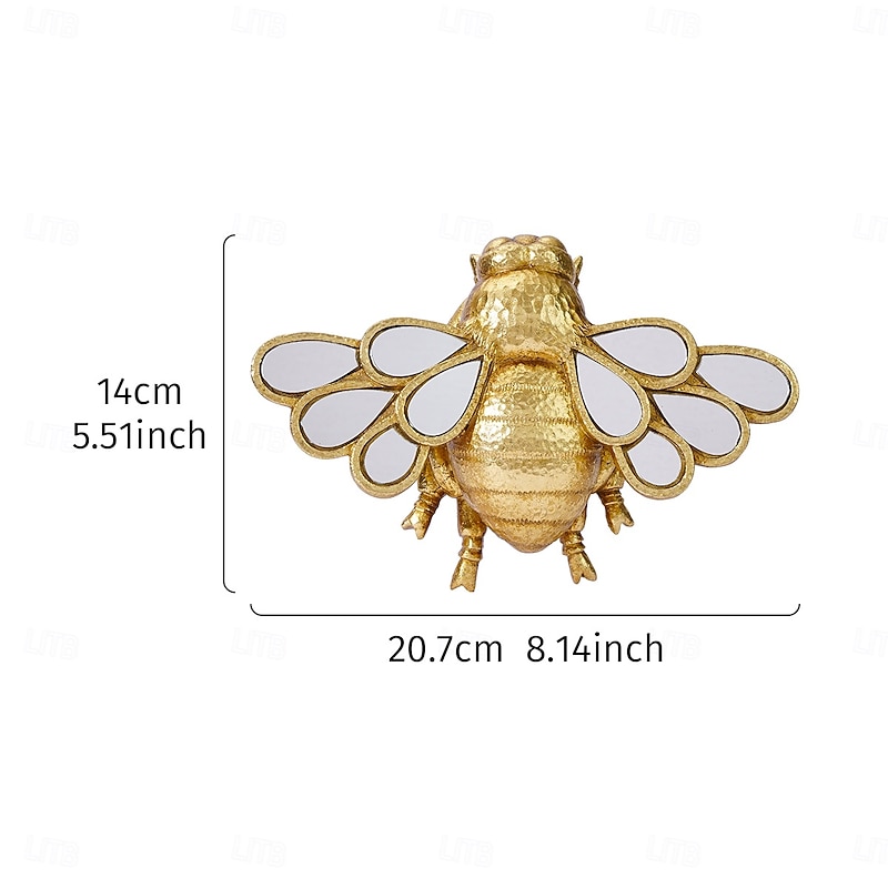 Resin Waterdrop Mirror Bee Wall Decor – Insect Lover's Collectible with Mirror Inlay, Creative Home Decoration for Parties & Insect Exhibits2