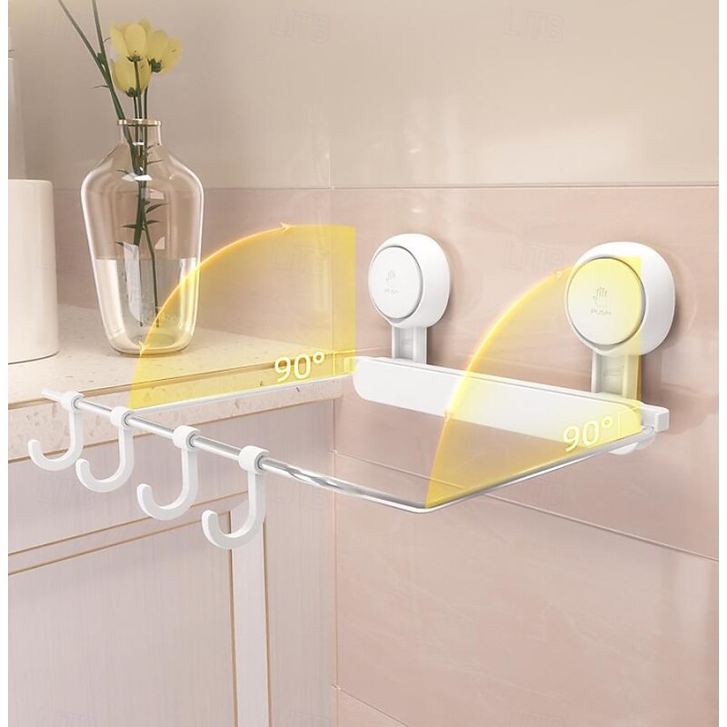 TAILI Suction Hooks Powerful, Washbasin Storage Rack Suction Shower Hook- Heavy Duty Hangers Waterproof Wall Hooks for Bathroom Kitchen Towel, Robe3