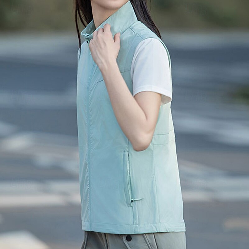 Women's Hiking Vest Waterproof Vest Sleeveless Vest Outdoor Waterproof Winter Zipper Nylon Purple Green Grey Hunting Fishing Climbing4