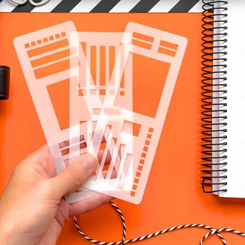 Handmade Flexible Record Template Planner Stencil Set Compatible with Coils Discs and Rings Ideal for Organizing Notes & Tasks, Journaling Essentials