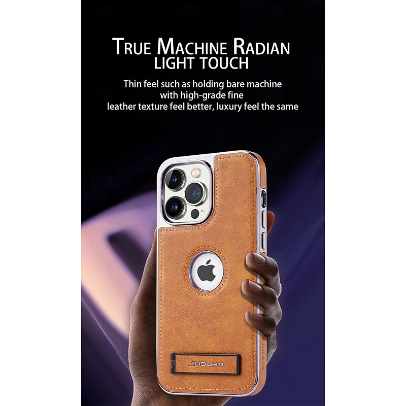 Phone Case For iPhone 16 15 14 Pro Max Plus 13 Pro Max Back Cover with Stand Holder Shockproof Retro TPU PU Leather4